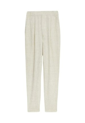Marks & Spencer LINEN RICH TAPERED - Stoffhose - oatmeal