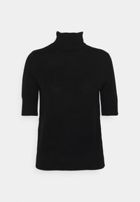 pure cashmere - TURTLENECK SHORTSLEEVE - T-shirt basic - black Miniatuurafbeelding 1