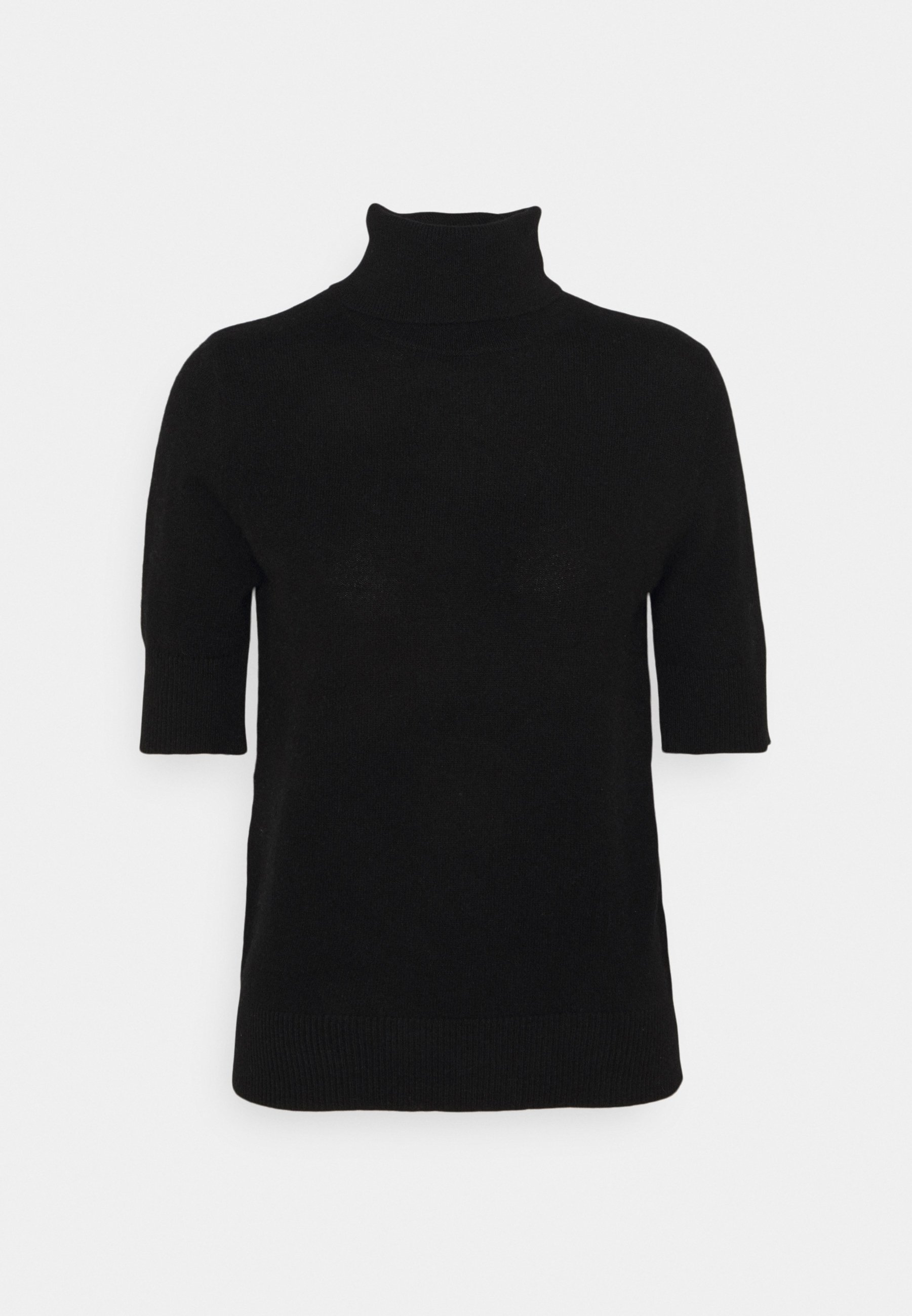 pure cashmere TURTLE NECK SHORT SLEEVE Jumper black