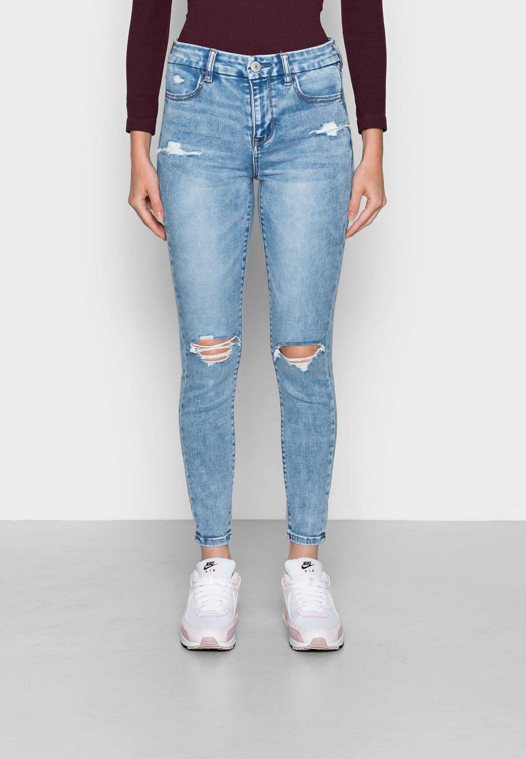 American Eagle Jeggings - cloudy sky destroy/destroyed denim - Zalando.ie