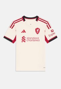LFC futbolo marškiniai kreminės spalvos su raudonais akcentais. Juodos juostelės apykaklėje ir rankovėse, su rėmėjų logotipais priekyje ir ant rankovės.