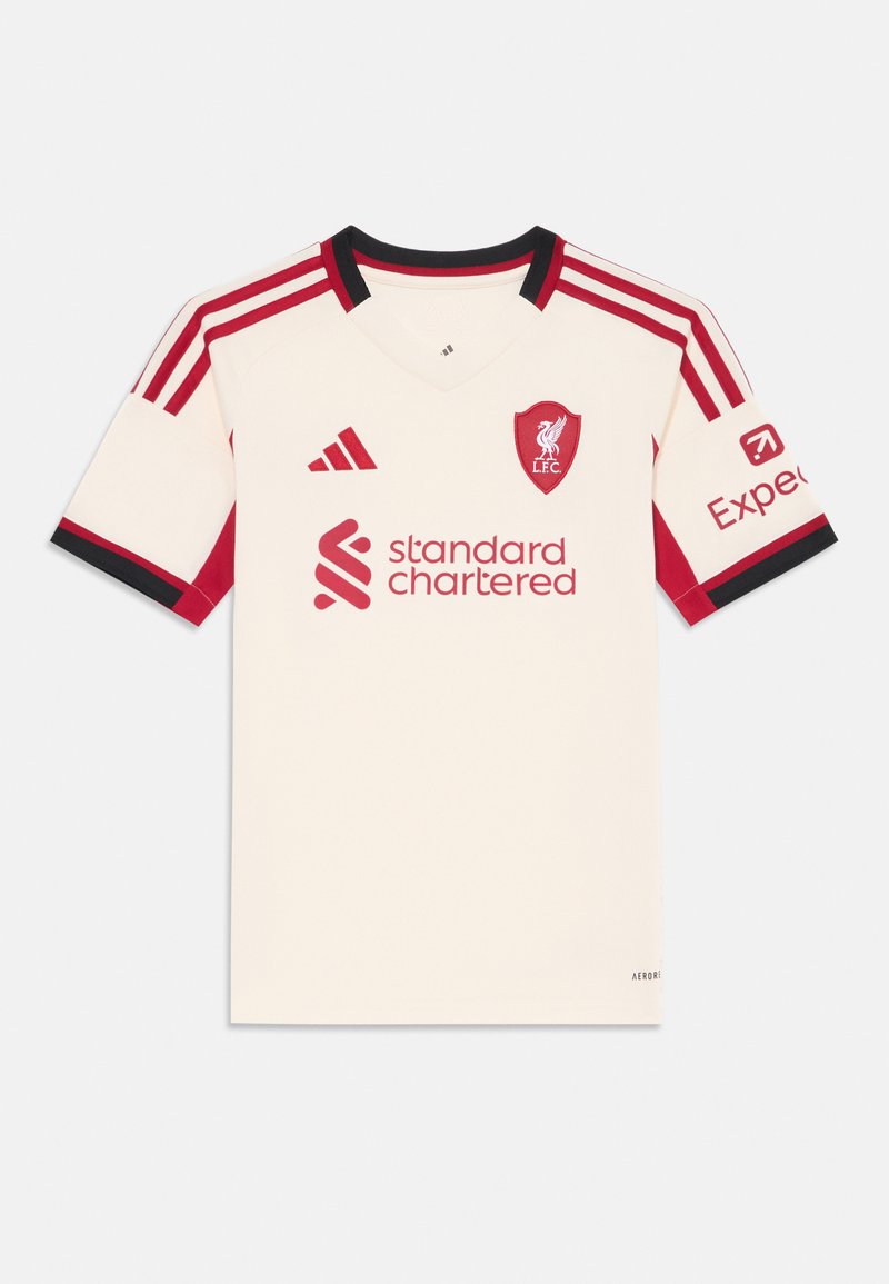 LFC futbolo marškiniai kreminės spalvos su raudonais akcentais. Juodos juostelės apykaklėje ir rankovėse, su rėmėjų logotipais priekyje ir ant rankovės.