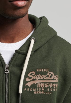 VINTAGE LOGO TONAL - Zip-up sweatshirt - surplus goods olive