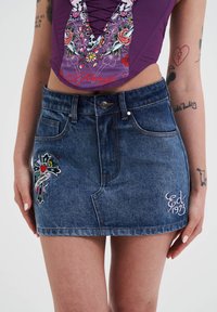 Ed Hardy - SEAM DETAIL - A-line skirt - indigo Thumbnail Image 1