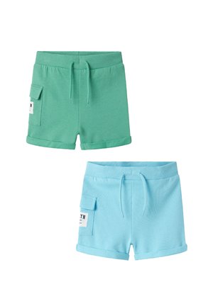 2ER SET ELASTISCHER BUND KORDELZUG - Cargo trousers - blau grün