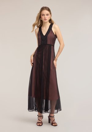 Motivi, VESTITO LINEA AD A LUNGO CON FRANGE - Vestito lungo - nero