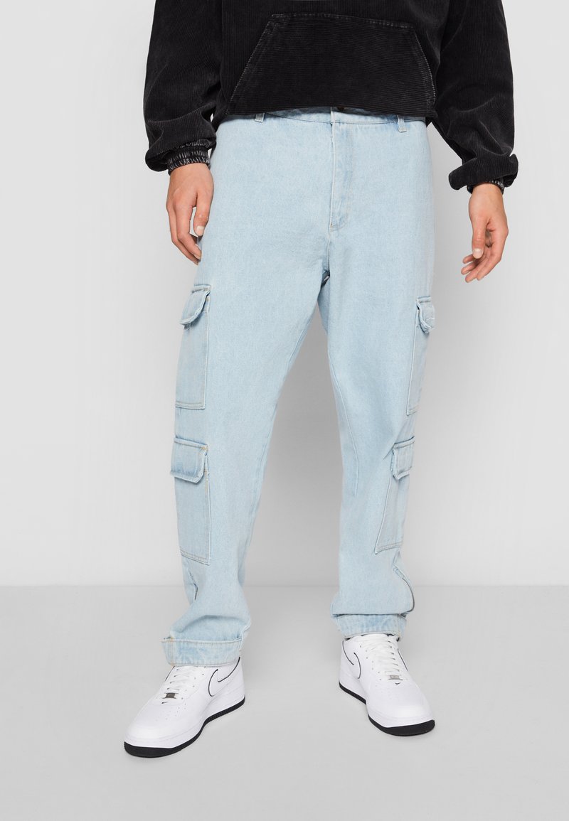 Karl Kani KK SMALL SIGNATURE - Traperice ravnih nogavica - bleached blue