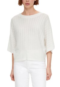 s.Oliver MIT LOCHMUSTER - Strickpullover - ecru