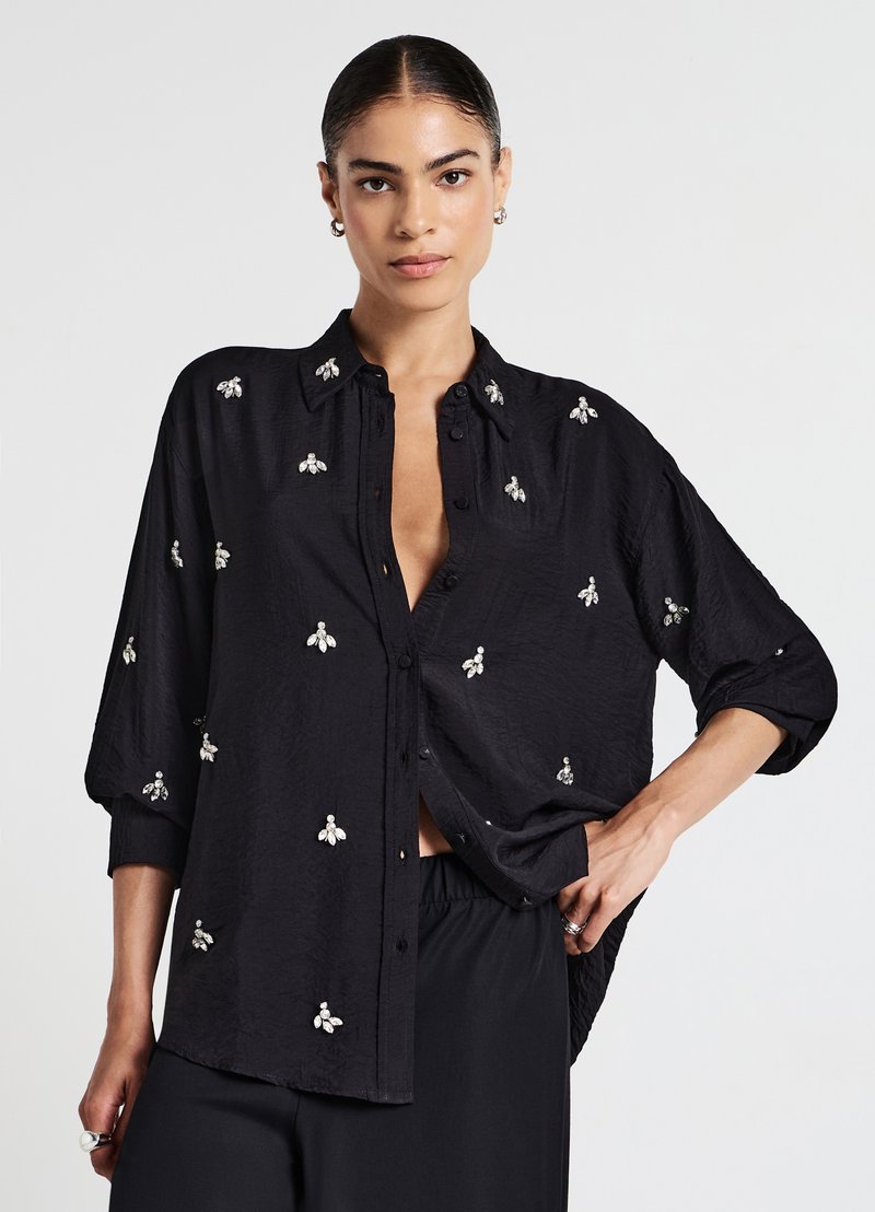 Calliope APPLICAZIONI - Camicia - ultrablack