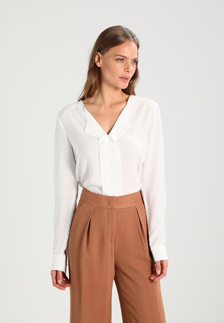 Seidensticker V-NECK SLIPOVER REGULAR FIT - Blúz - offwhite