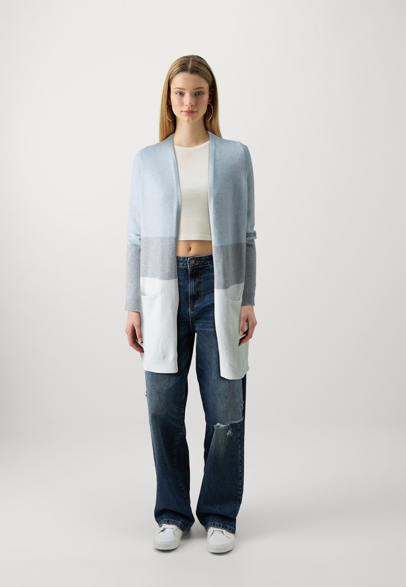 ONLY ONLQUEEN LONG CARDIGAN - Cardigan - cashmere blue/cloud dancer