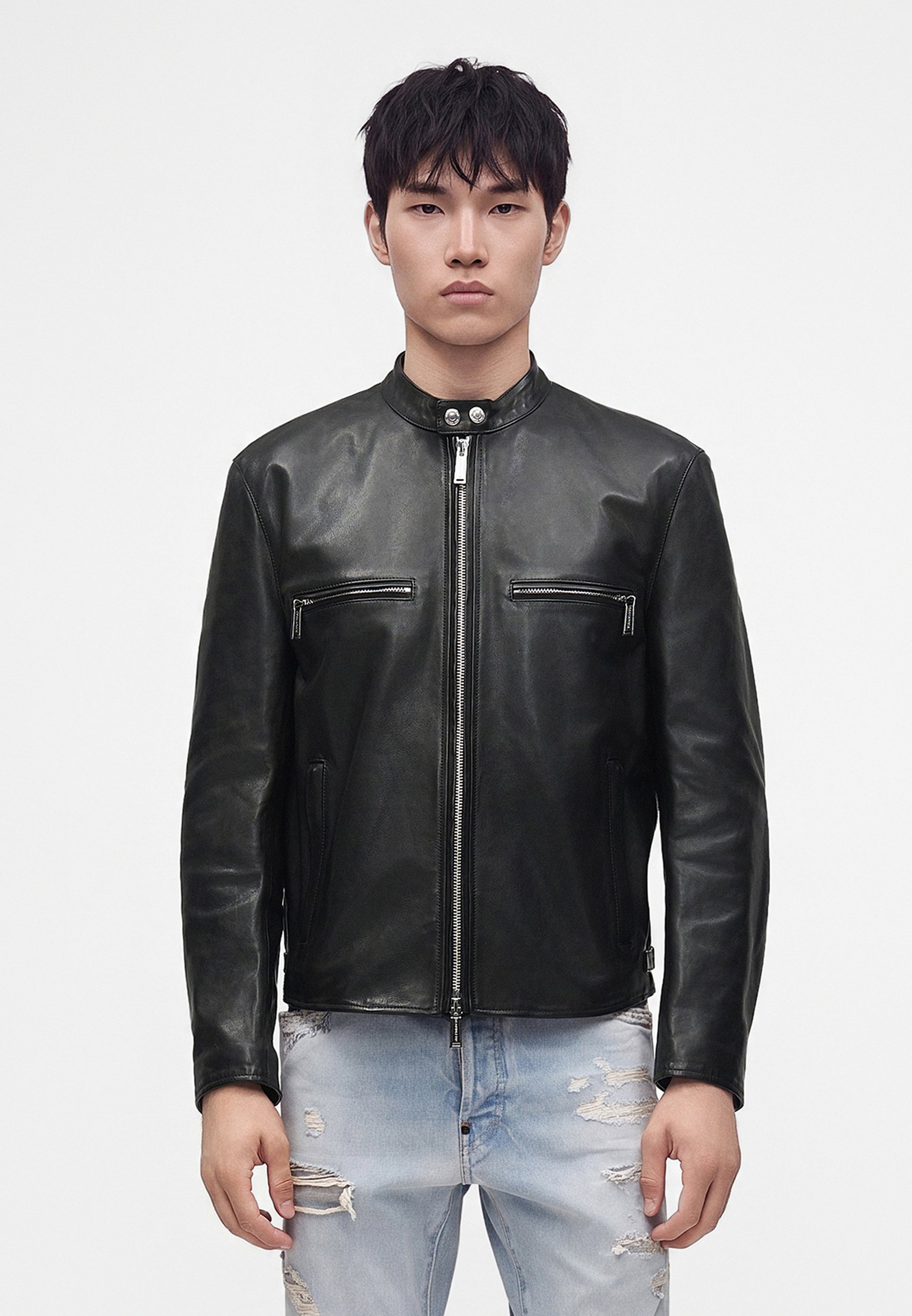 Dsquared2 BIKER JACKET - Leather jacket - black - Zalando.co.uk