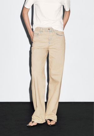 MID-RISE WIDE-LEG - Volné džíny - beige
