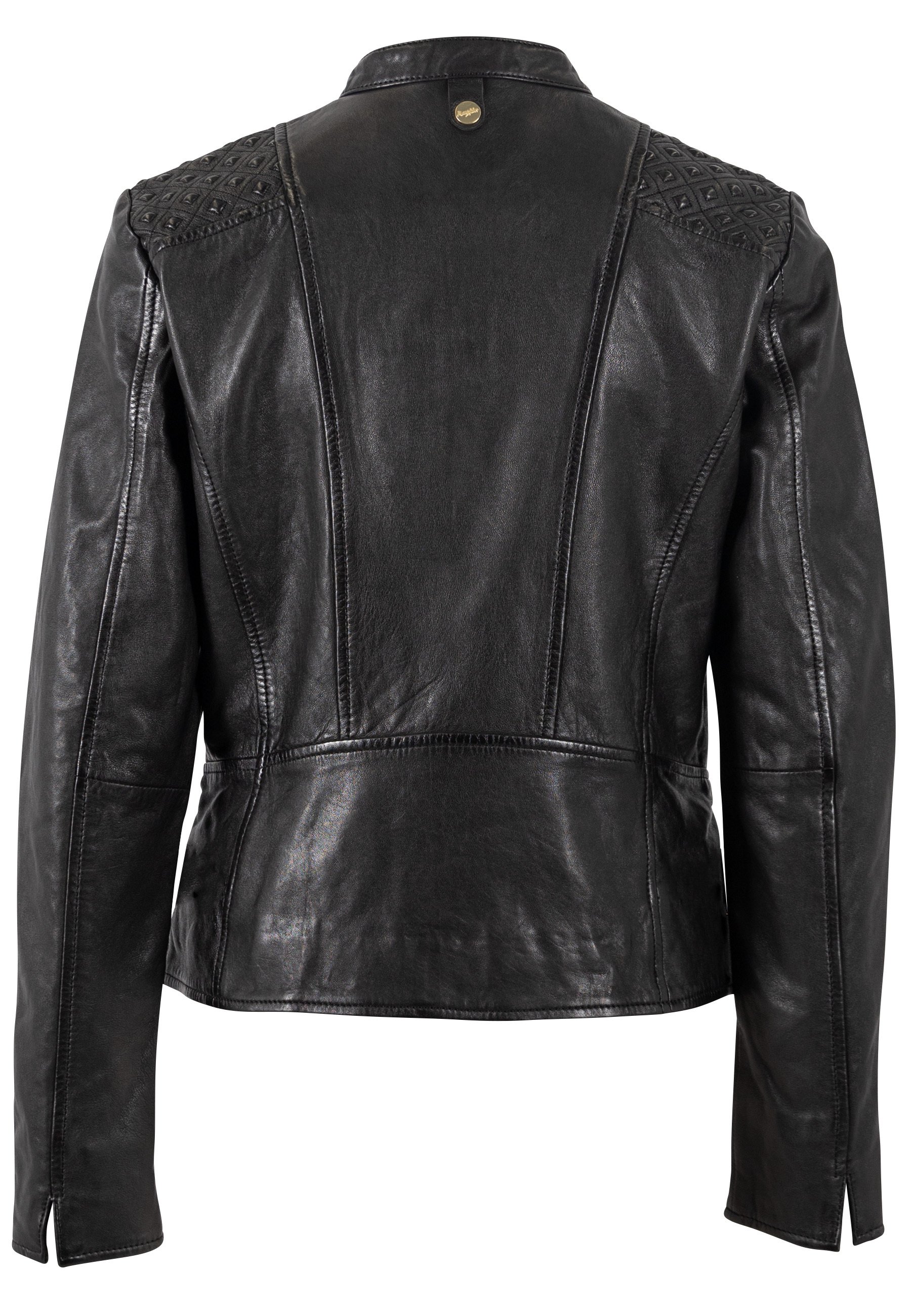 7eleven SEMONI - Leather jacket - schwarz/black - Zalando