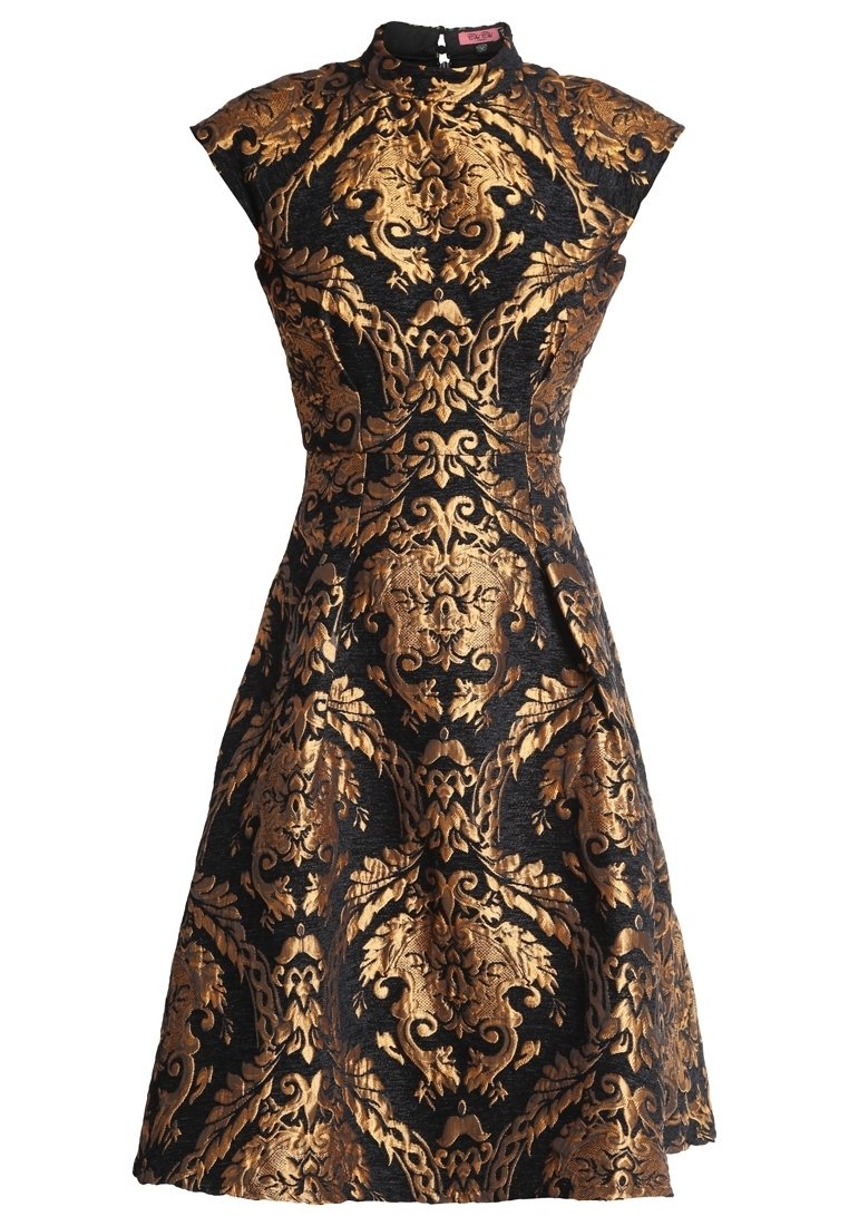 slim fit dress slacks Black Silk Cheongsam – Dragon & Phoenix Embroidery main image 0