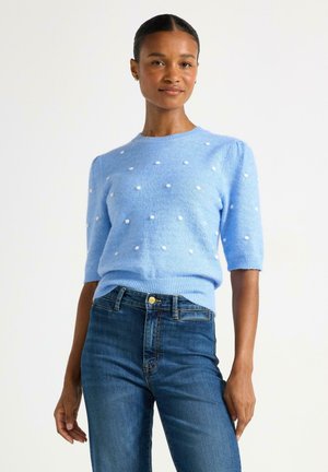SHORT-SLEEVED  - Stickad tröja - light blue