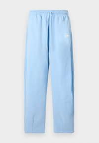 Φωτεινό γαλάζιο παντελόνι φόρμας από απαλό ύφασμα, με ελαστική μέση με κορδόνι, στενά μπατζάκια και πλαϊνές τσέπες.