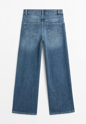 Massimo Dutti, LOW-RISE WIDE-LEG STRIPED TROUSERS 05052852 - Wide Leg - blue