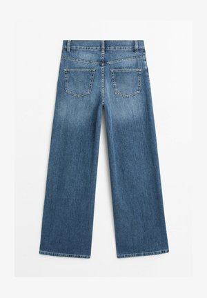 Massimo Dutti, LOW-RISE WIDE-LEG STRIPED TROUSERS 05052852 - Wide Leg - blue