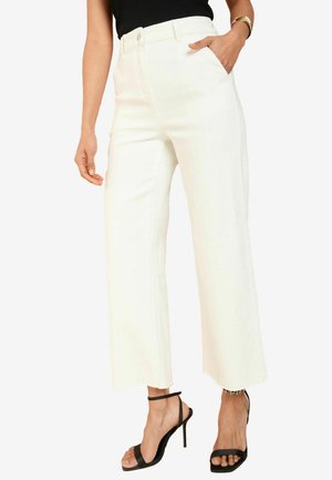 WIDE LEG CROPPED - Vaqueros rectos - white ecru