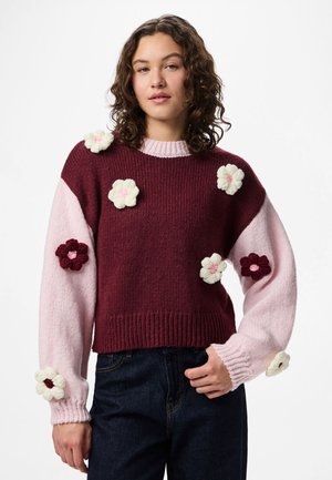 Pieces PCJENNER PULLOVER - Πουλόβερ - tawny port/tender touch