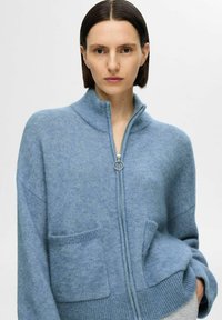 Selected Femme SLFSIA ZIPPER CARDIGAN  - Strickjacke - endless sky