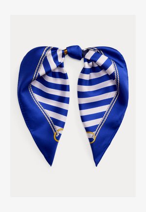 Lauren Ralph Lauren STRIPED ANCHOR-CREST SILK SQUARE SCARF - Halsdoek - royal blue