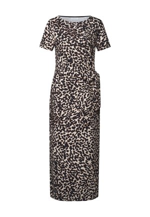 Street One Studio, MIDIKLEID MIT KNOTENDETAIL UND LEO-PRINT - Jerseyjurk - black