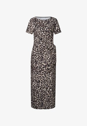 Street One Studio, MIDIKLEID MIT KNOTENDETAIL UND LEO-PRINT - Jerseyjurk - black