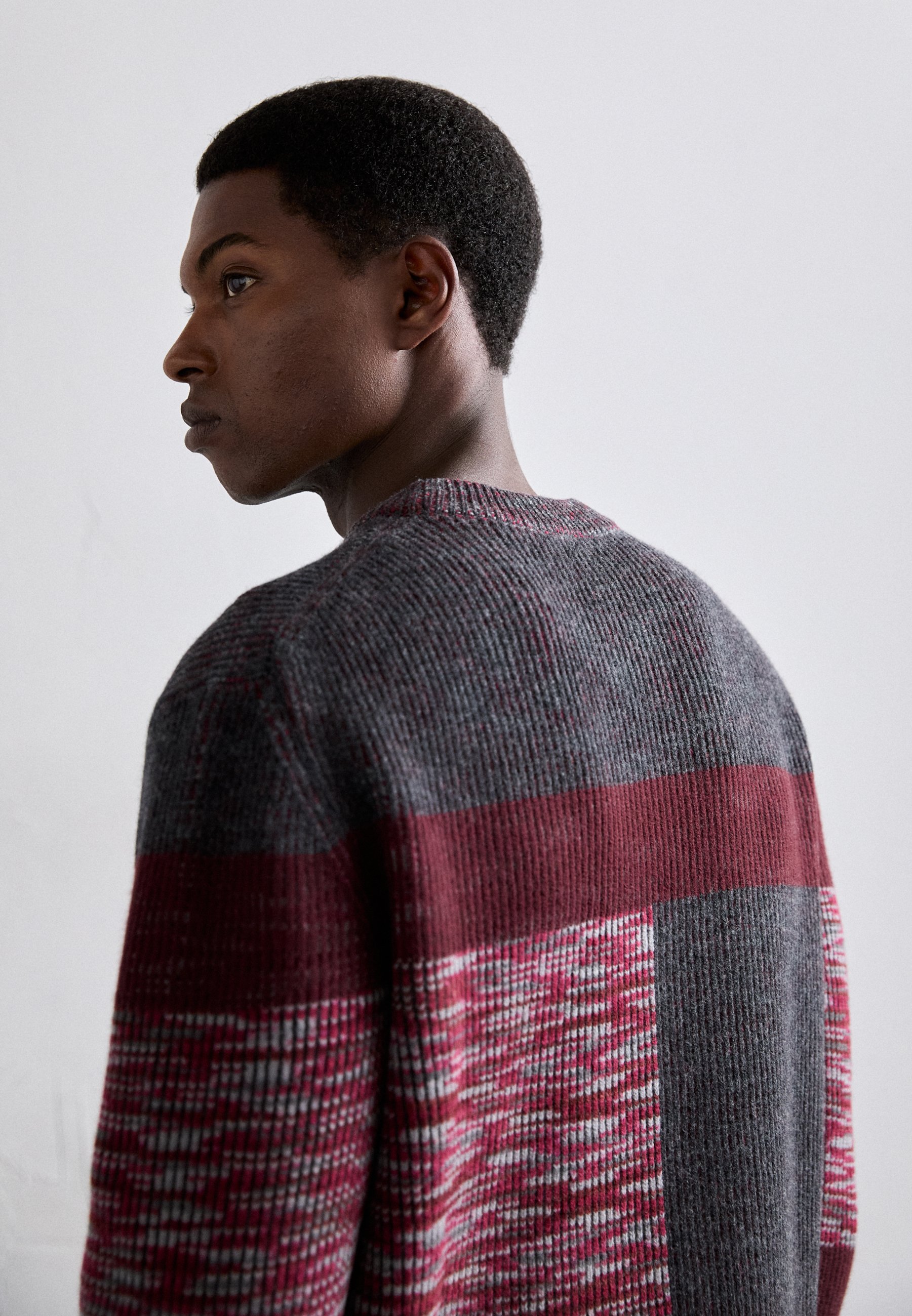 Missoni CREWNECK SWEATER - Jumper - grey/burgundy/light red