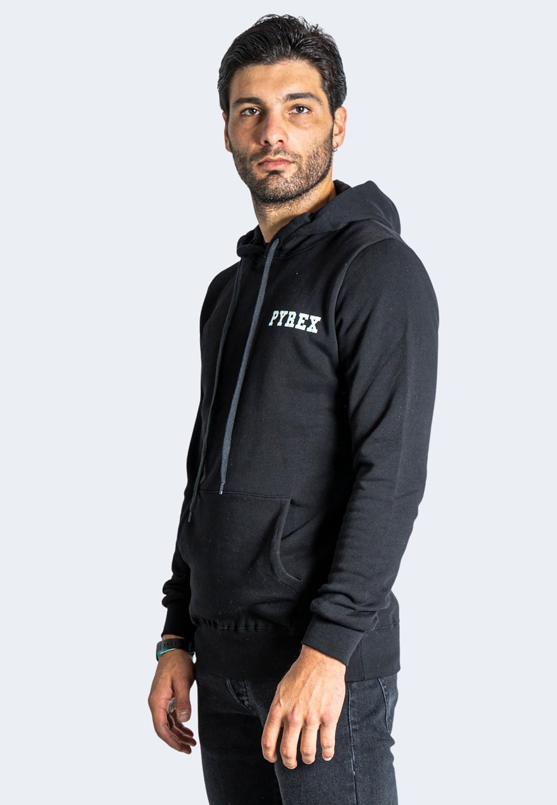 Pyrex LOGO PICCOLO LATERALE - Felpa con cappuccio - black/nero - Zalando.it