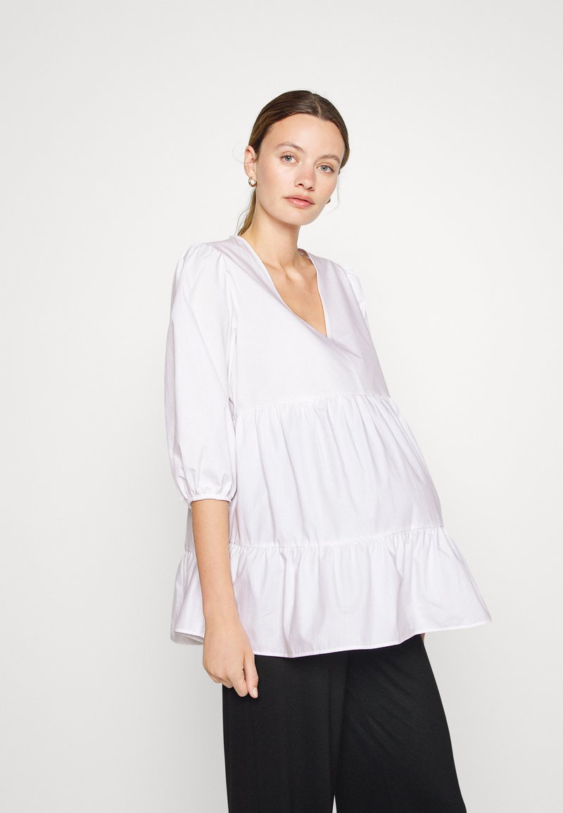 GAP Maternity POPLIN TIER TOP Blouse new off white/offwhite