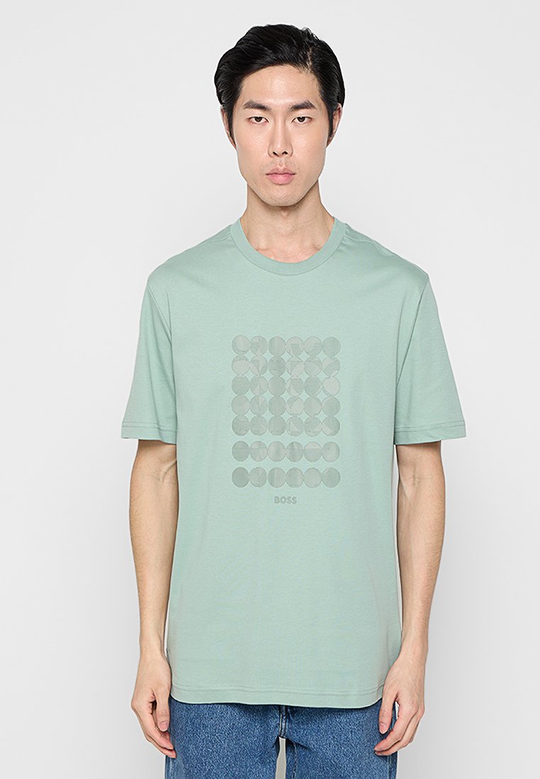 Boss T-shirt print groen