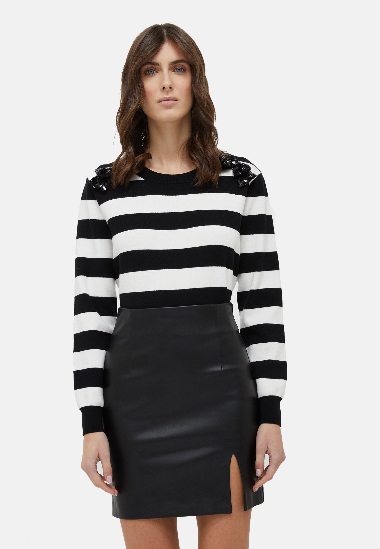 Motivi PULL À RAYURES AVEC NŒUDS EN PAILLETTES - Felpa - nero - Zalando.it