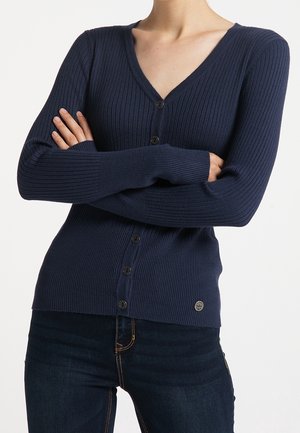 Strickjacke - mottled dark blue