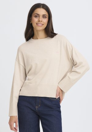 MELANI - Džemperis - oatmeal mel w emb