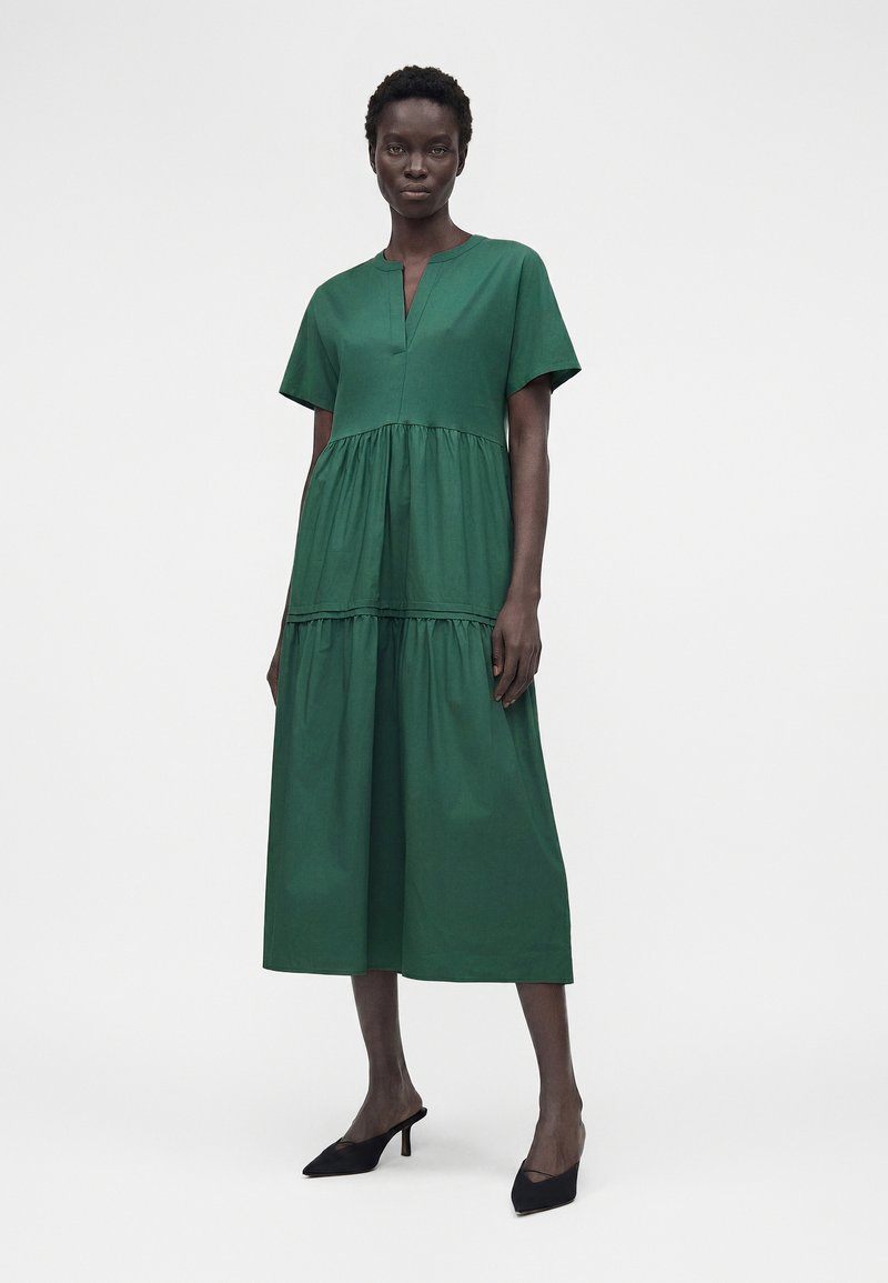 weekend max mara green dress Cotton jersey fluid dress, green