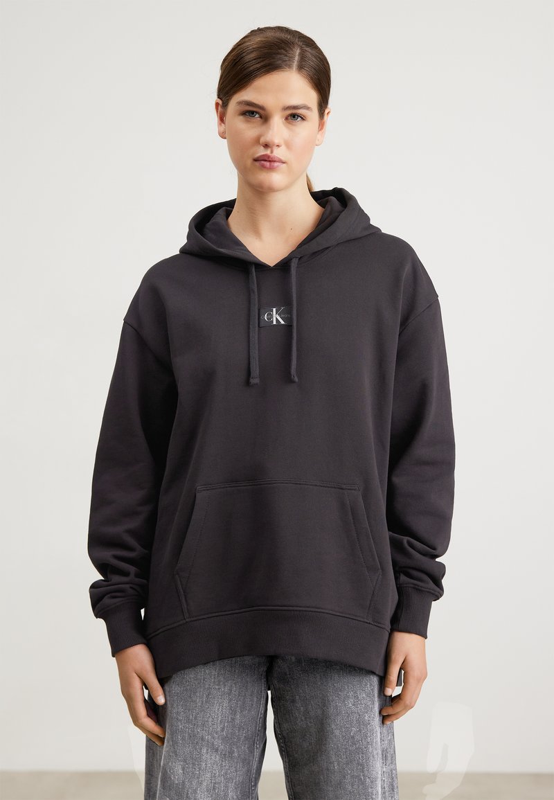 Calvin Klein Jeans - LABEL OVERSIZED HOODIE - Sweatshirt - black, Enlarge