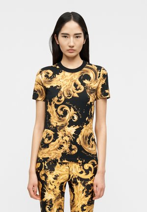 T-shirt imprimé - black/gold-coloured