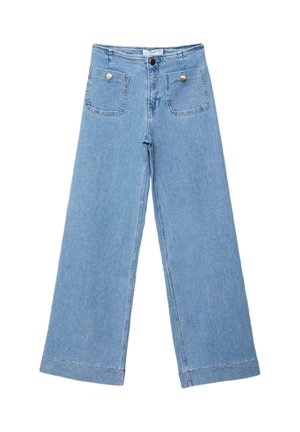 Stradivarius MINIMALIST WITH POCKETS  - Široké džíny - light blue