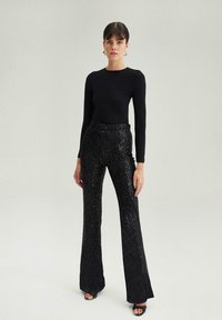 Touché Privé - HIGH WAIST SEQUIN  - Nohavice - black Miniatúrny obrázok 1