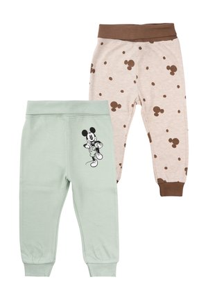 2ER PACK - Pantaloni sportivi - braun hellgrün