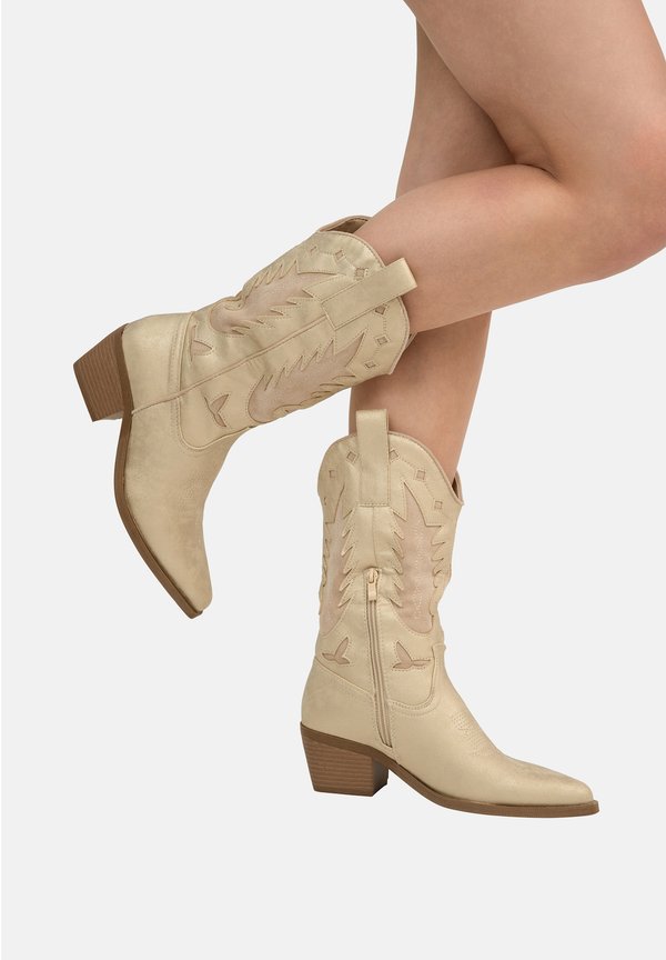 Cowboy-/Bikerboot - goldfarben