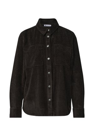Street One, LANGARM HEMDBLSUE AUS CORD MIT KNÖPFEN - Camicia - black coffee