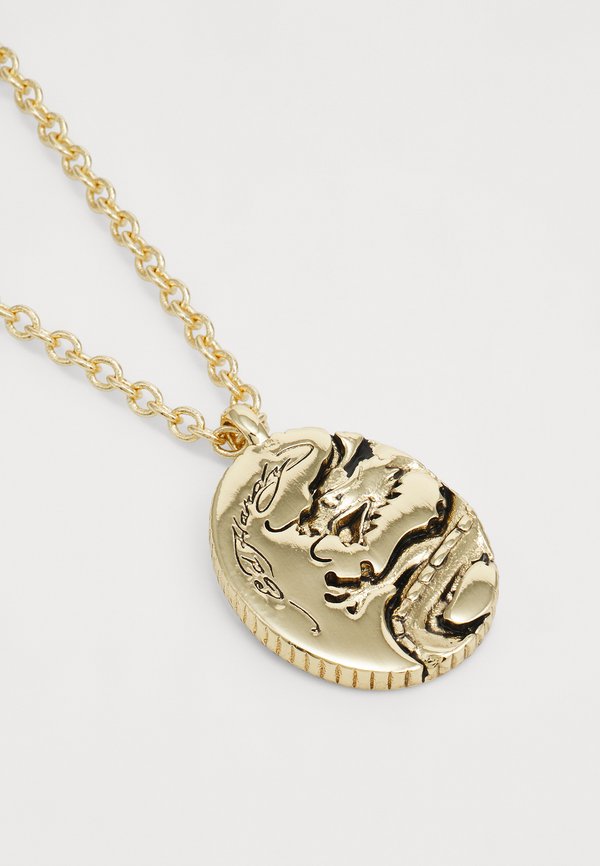 DRAGON ENGRAVED OVAL PENDANT NECKLACE UNISEX - Necklace4