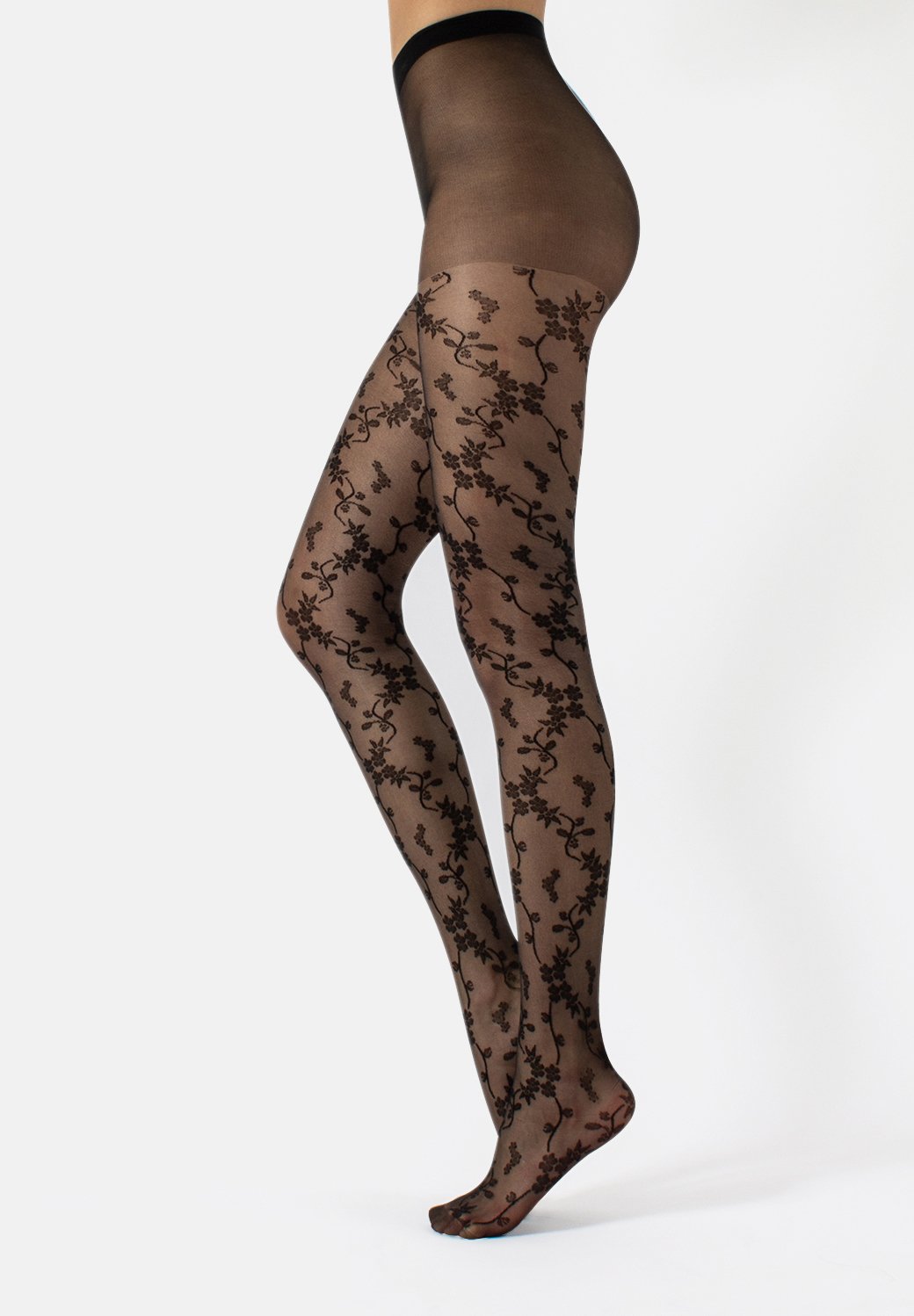 Calzitaly FLORAL PATTERN 20 DEN Tights black Zalando