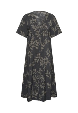 Bon'A Parte, BPARIANNA DRESS - Denné šaty - black oyster gray leaf print