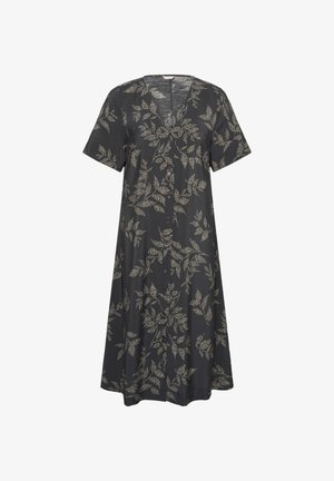 Bon'A Parte, BPARIANNA DRESS - Päevakleit - black oyster gray leaf print