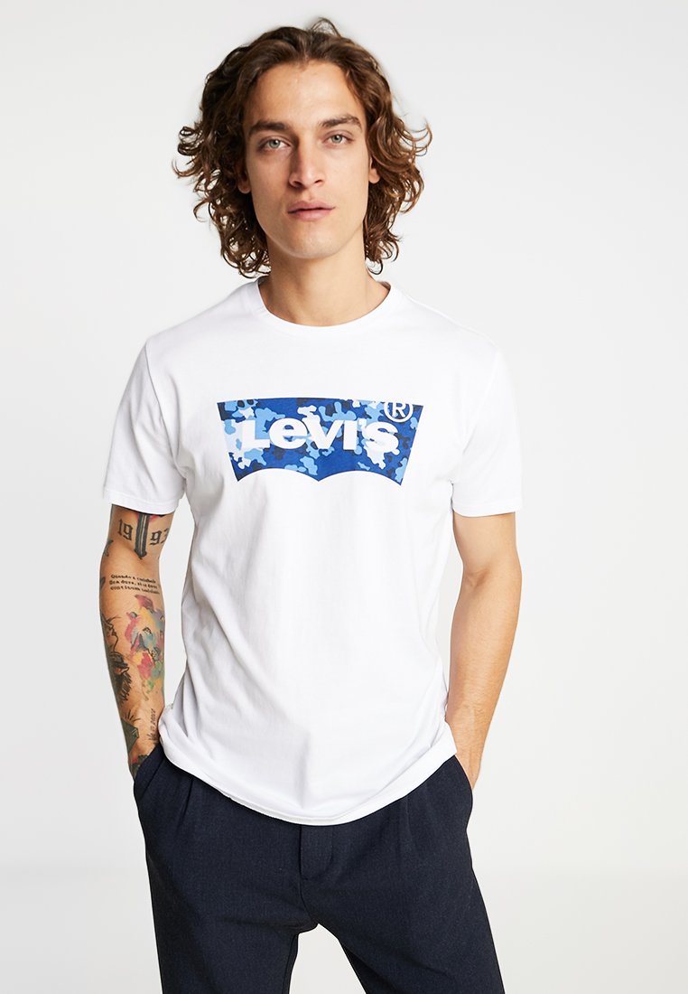 Levi's® HOUSEMARK GRAPHIC TEE - T-shirt con stampa - indigo/white/bianco -  Zalando.it