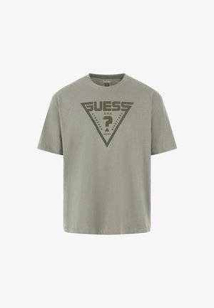 Guess LOGO TRIANGOLO - Nyomott mintás póló - hellgrün